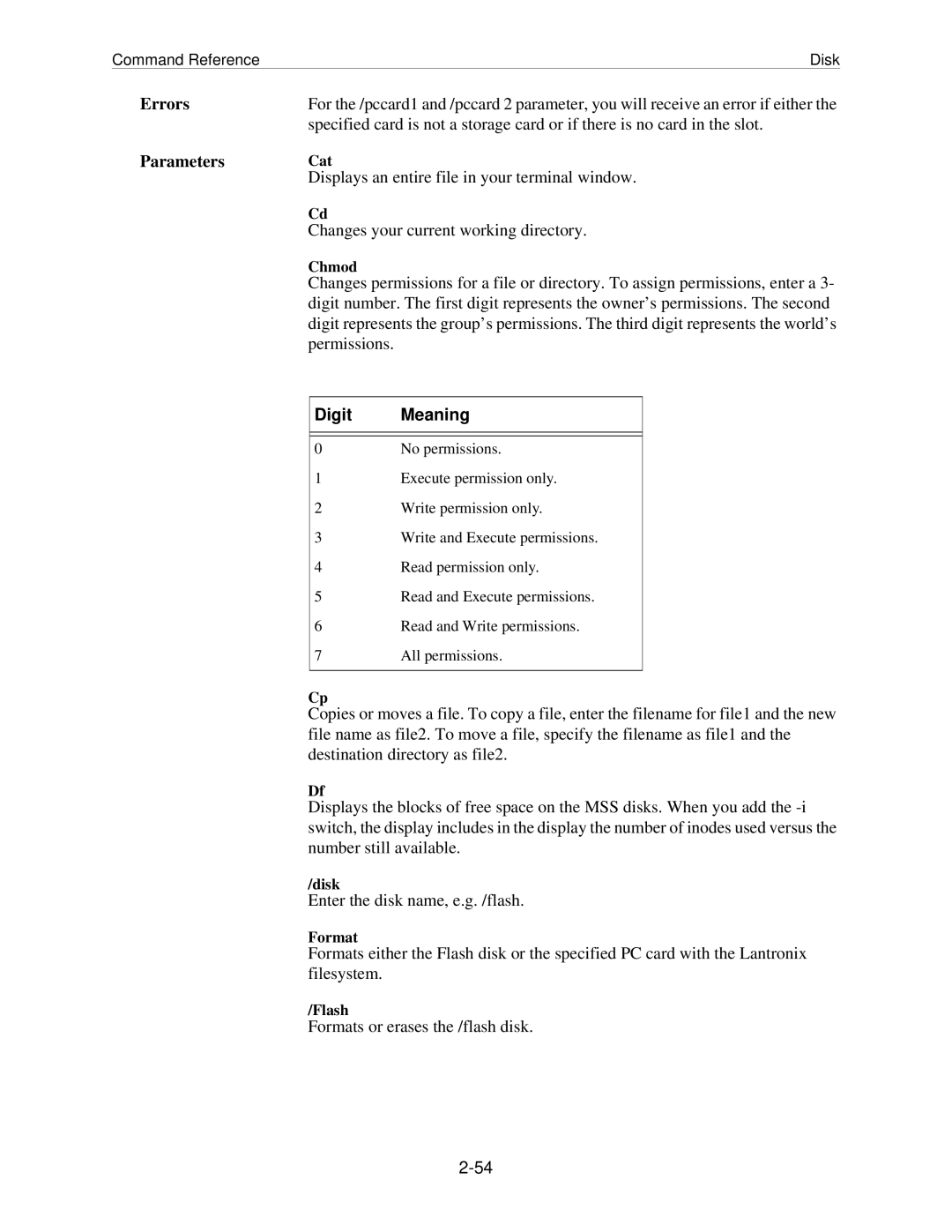 Lantronix MSS manual Digit Meaning 