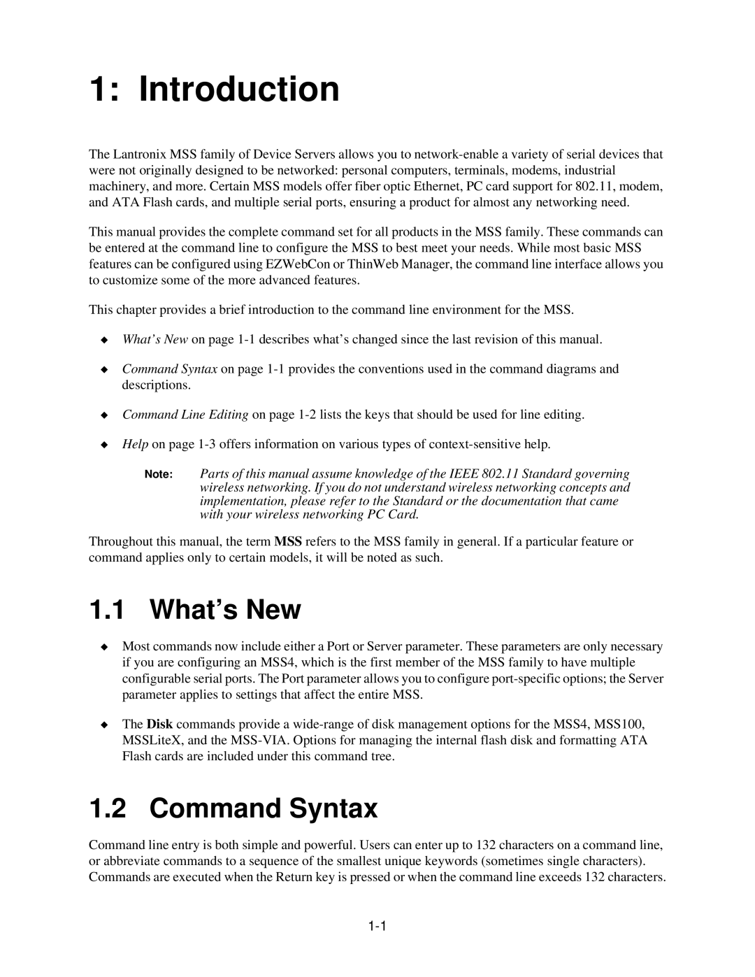 Lantronix MSS manual What’s New, Command Syntax 