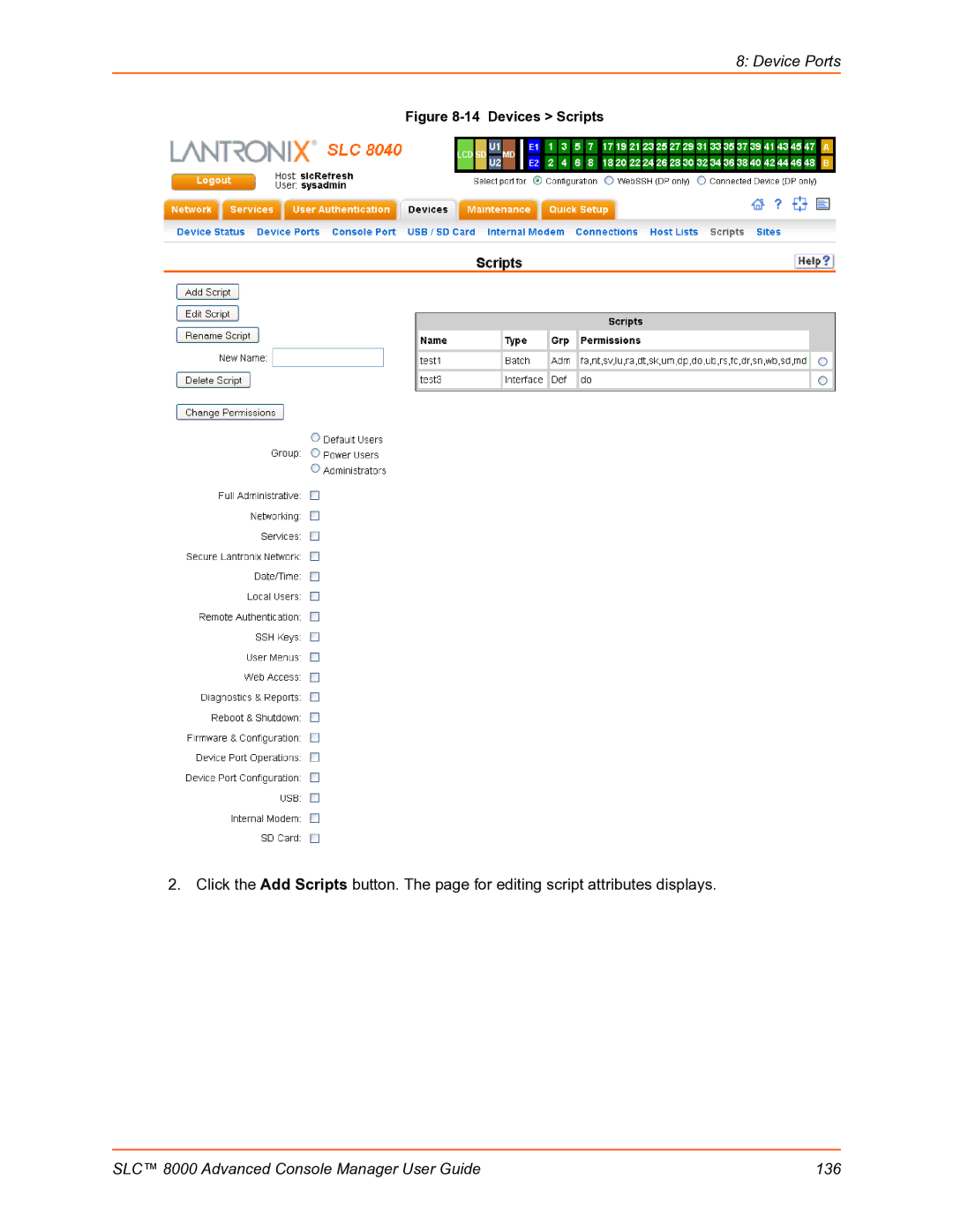 Lantronix manual SLC 8000 Advanced Console Manager User Guide 136 