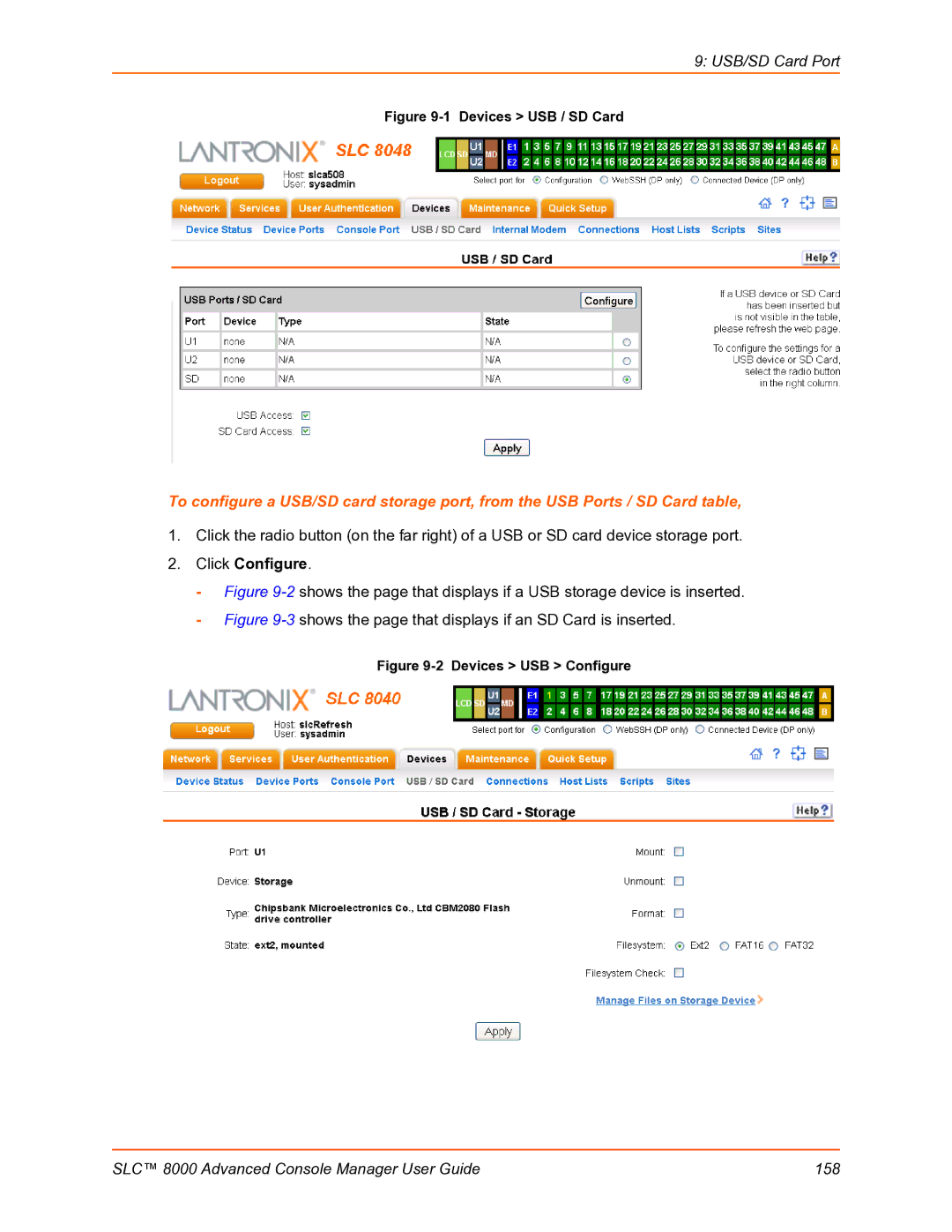 Lantronix SLC 8000 manual Click Configure 