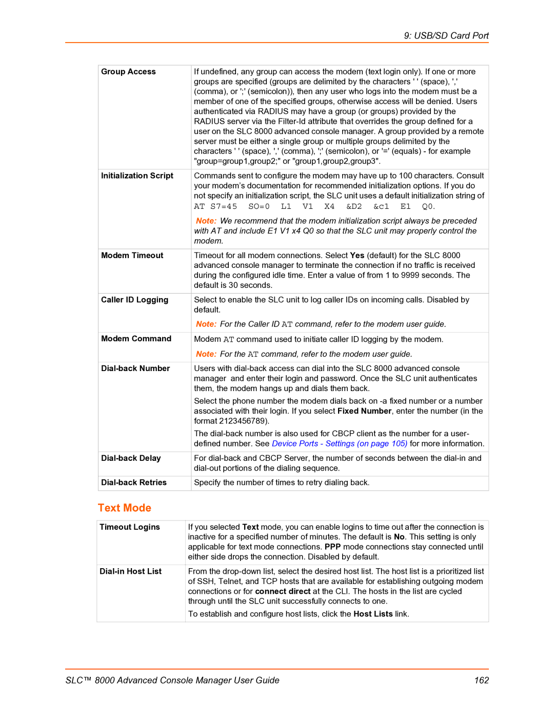 Lantronix SLC 8000 manual Text Mode, Group Access 