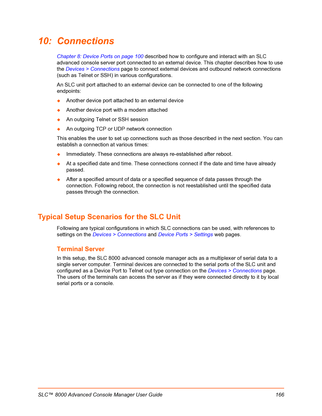 Lantronix SLC 8000 manual Connections, Typical Setup Scenarios for the SLC Unit, Terminal Server 