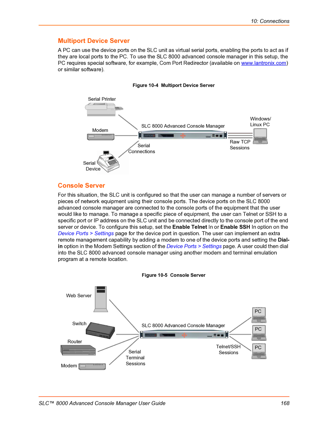 Lantronix SLC 8000 manual Multiport Device Server, Console Server 