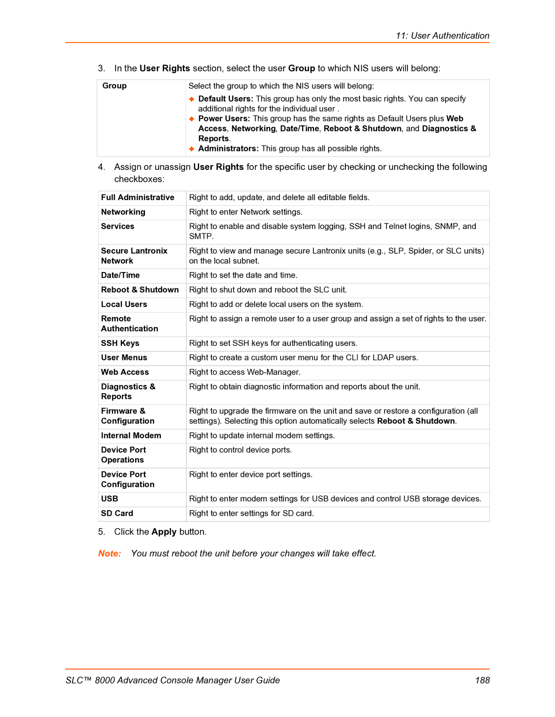 Lantronix manual SLC 8000 Advanced Console Manager User Guide 188 