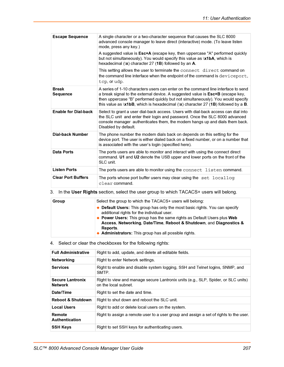 Lantronix manual SLC 8000 Advanced Console Manager User Guide 207 