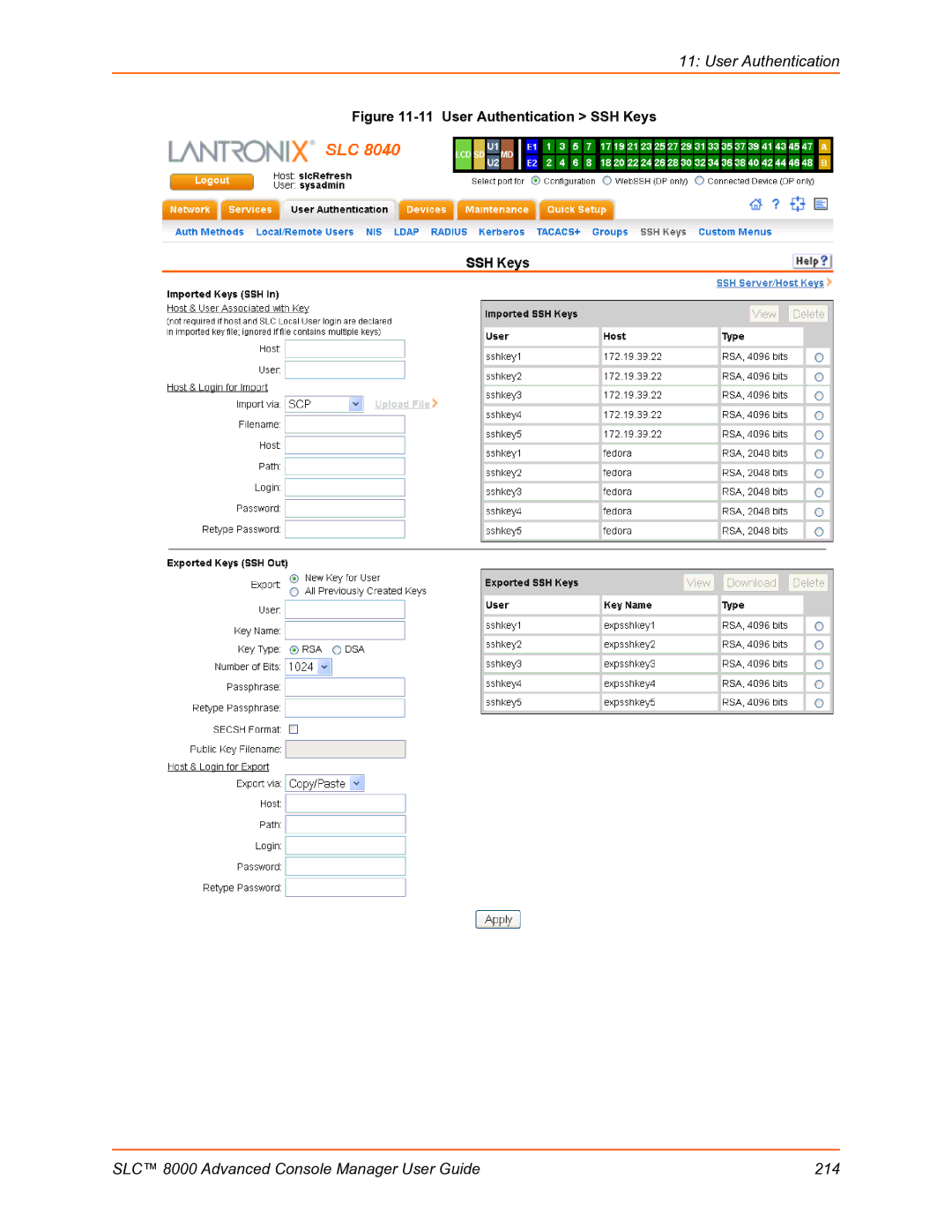 Lantronix manual SLC 8000 Advanced Console Manager User Guide 214 