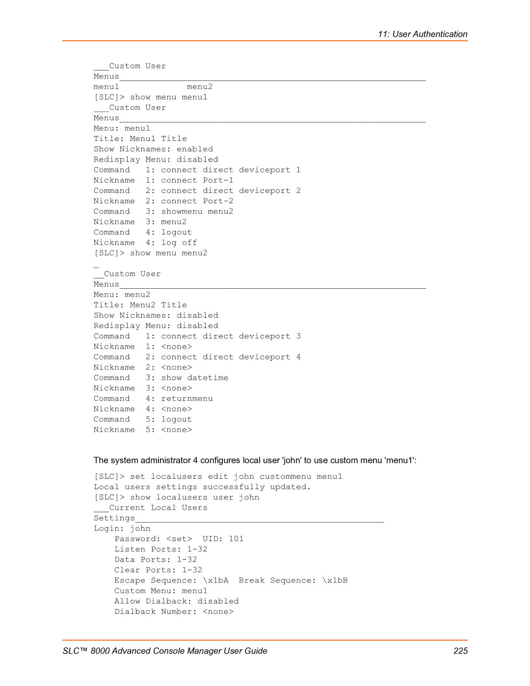 Lantronix manual SLC 8000 Advanced Console Manager User Guide 225 