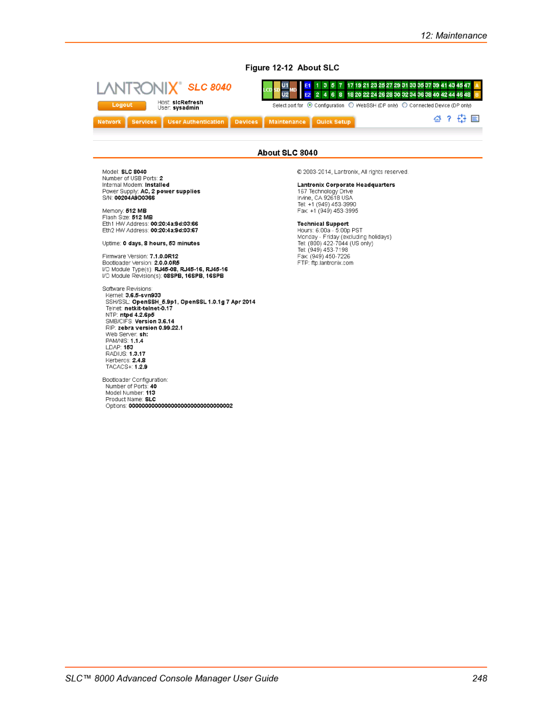 Lantronix manual SLC 8000 Advanced Console Manager User Guide 248 