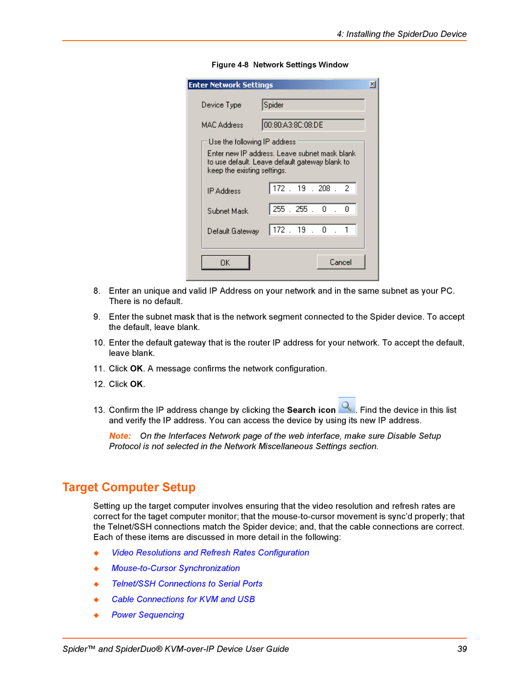 Lantronix SLSLP400PS201 manual Target Computer Setup 