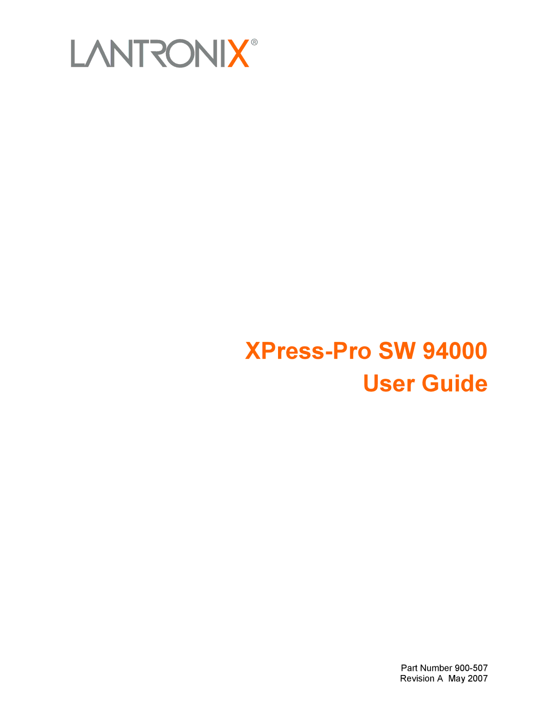 Lantronix manual XPress-Pro SW 94000 User Guide 