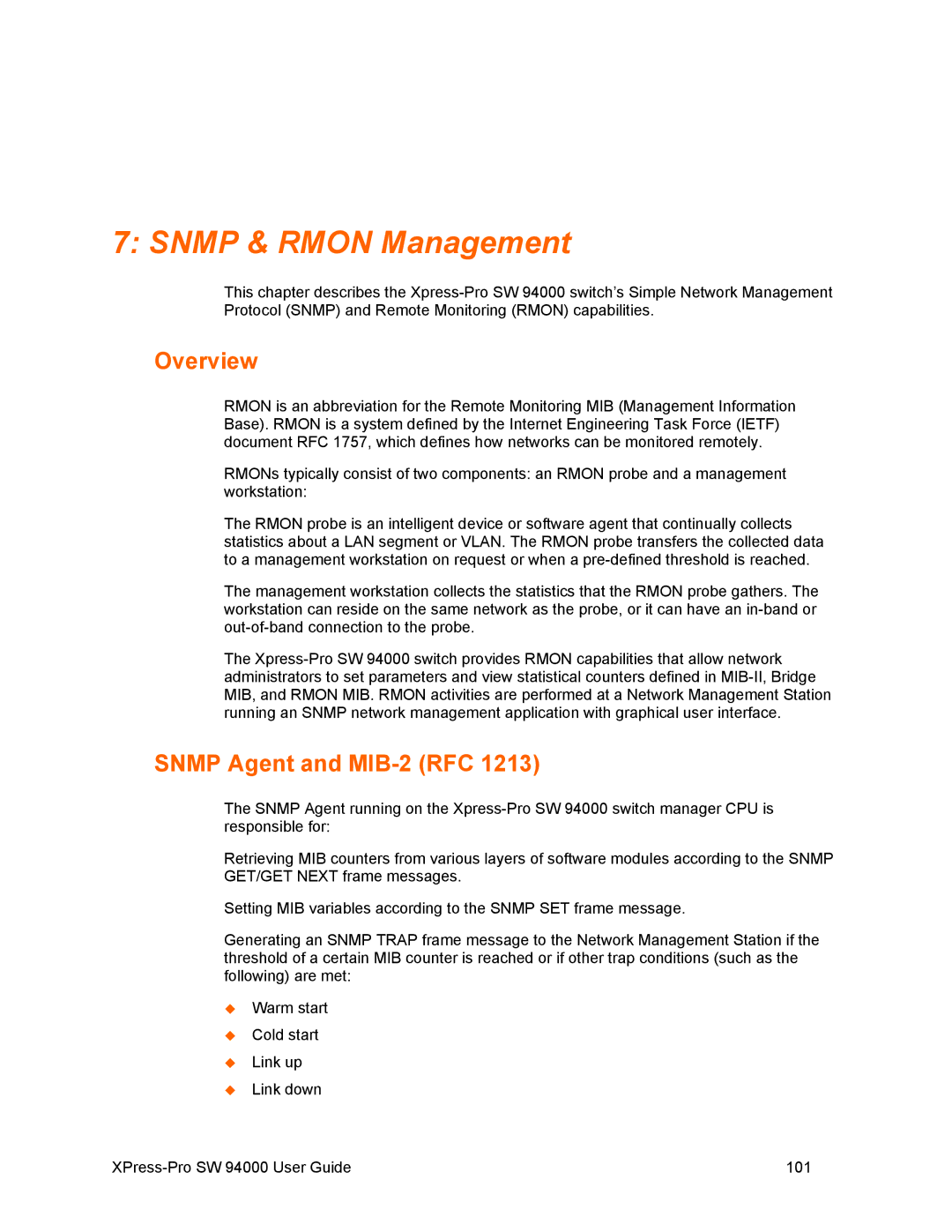 Lantronix SW 94000 manual Overview, Snmp Agent and MIB-2 RFC 