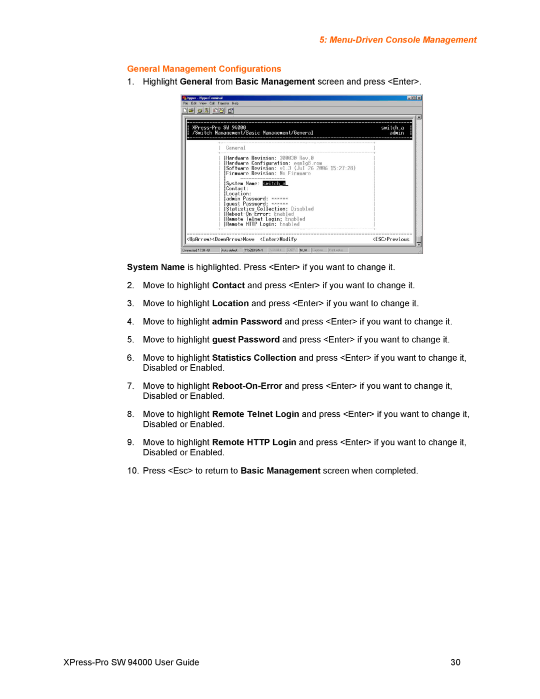 Lantronix SW 94000 manual General Management Configurations 