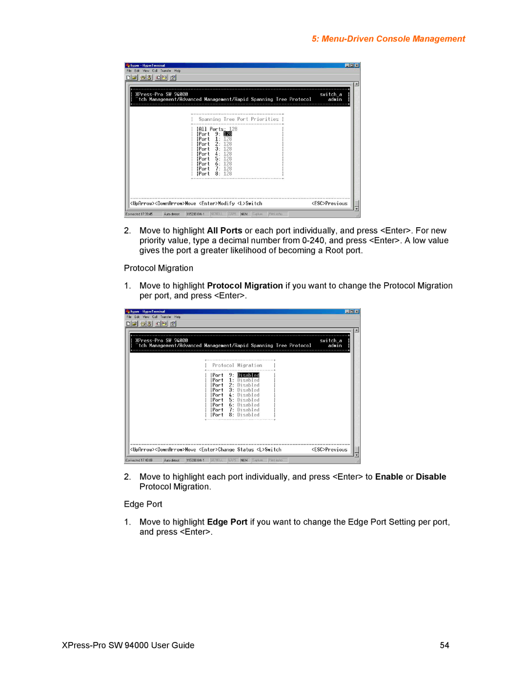 Lantronix SW 94000 manual Menu-Driven Console Management 