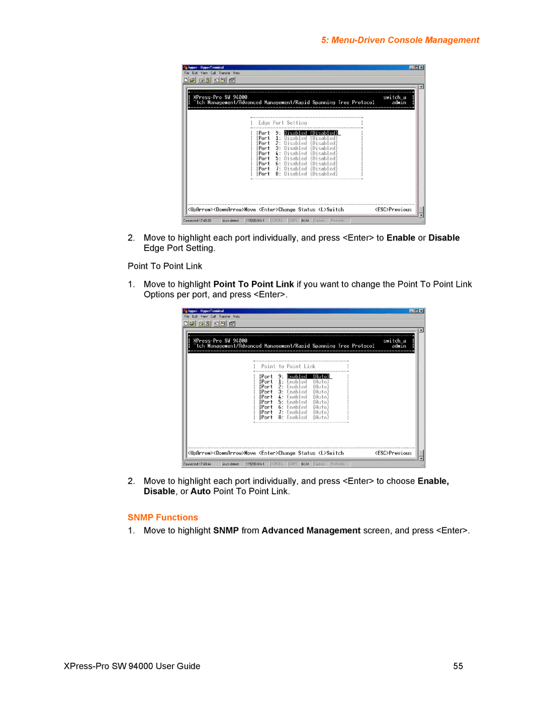 Lantronix SW 94000 manual Snmp Functions 