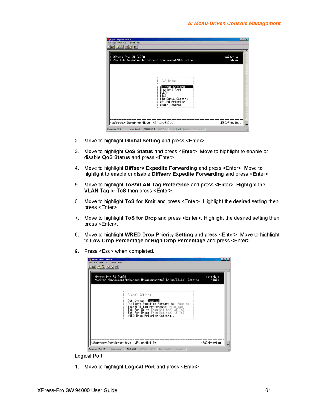 Lantronix SW 94000 manual Menu-Driven Console Management 