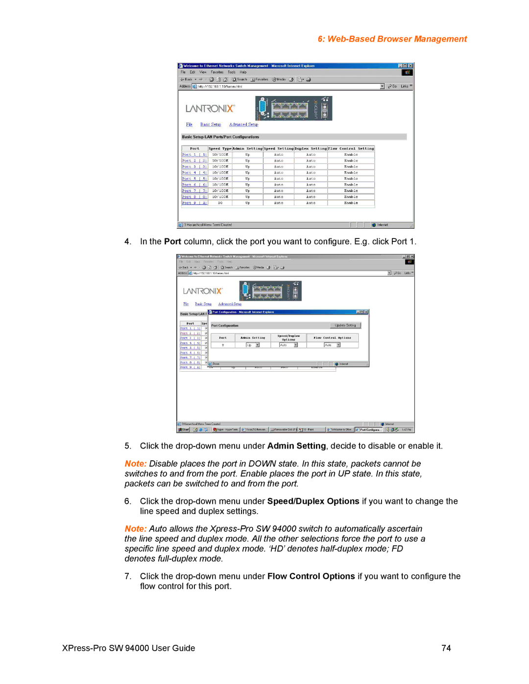 Lantronix SW 94000 manual Web-Based Browser Management 