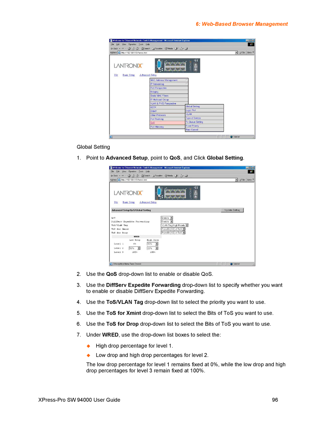 Lantronix SW 94000 manual Web-Based Browser Management 