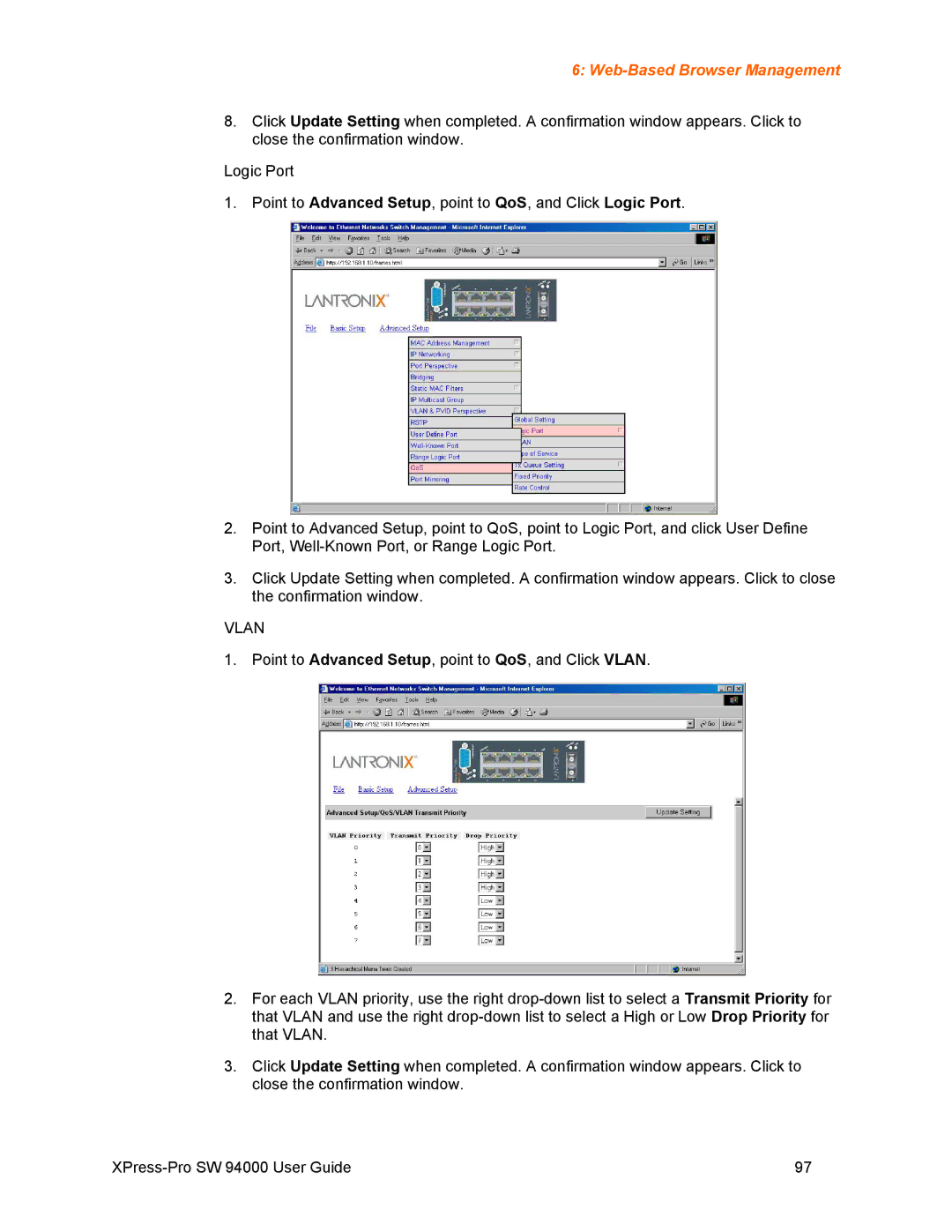 Lantronix SW 94000 manual Vlan 