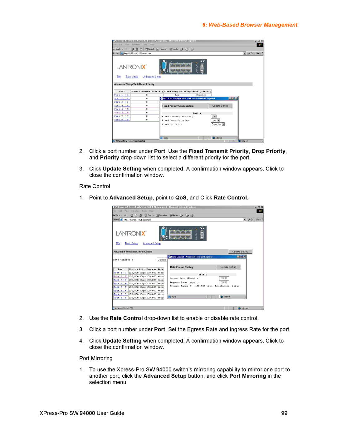 Lantronix SW 94000 manual Web-Based Browser Management 