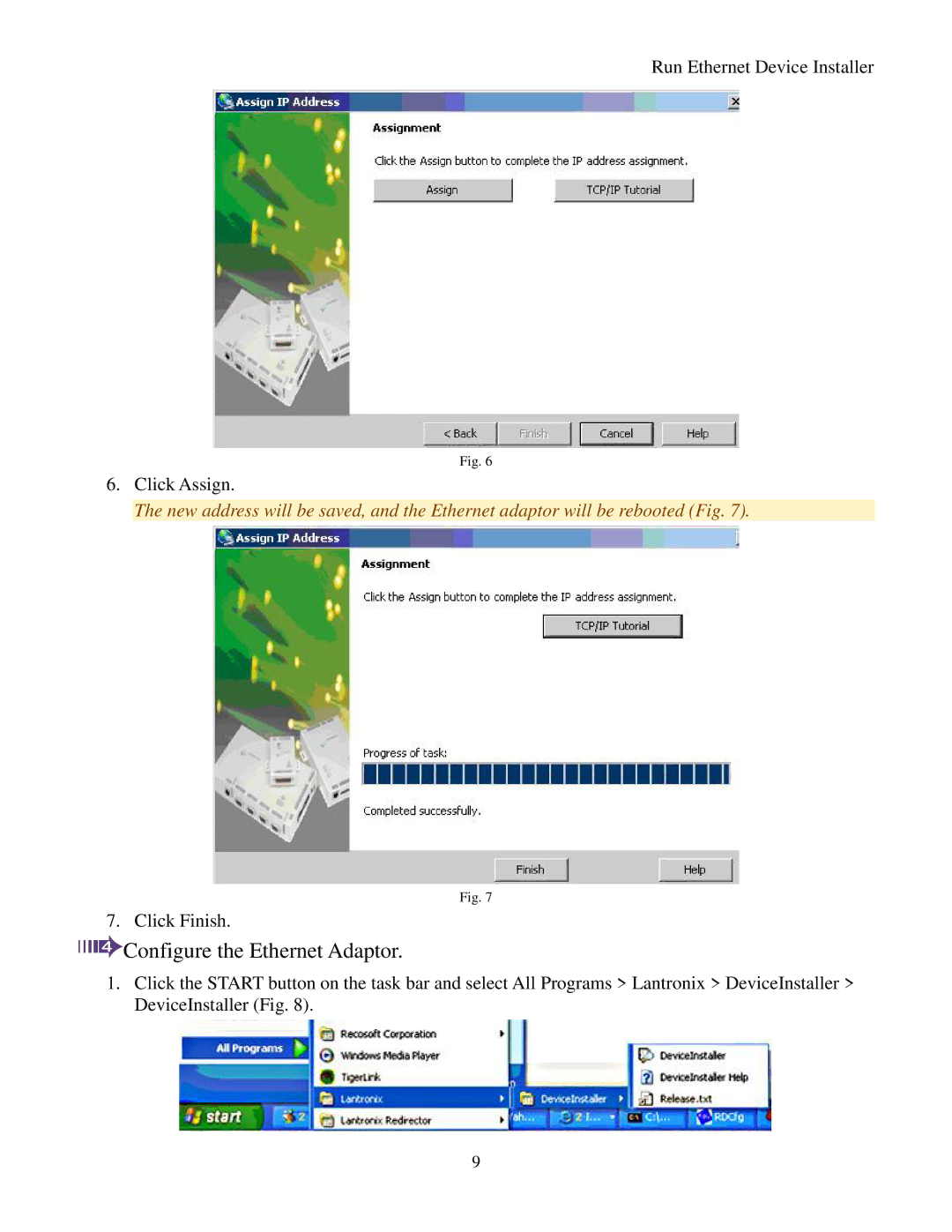 Lantronix TS-DDH manual Configure the Ethernet Adaptor 