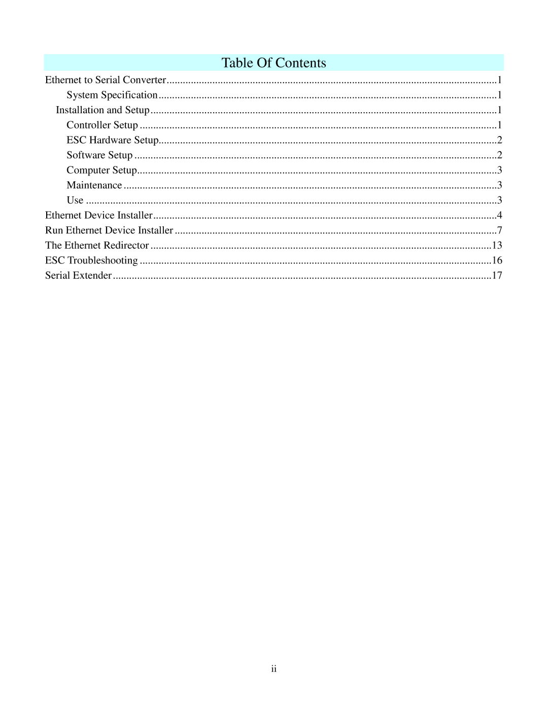 Lantronix TS-DDH manual Table Of Contents 