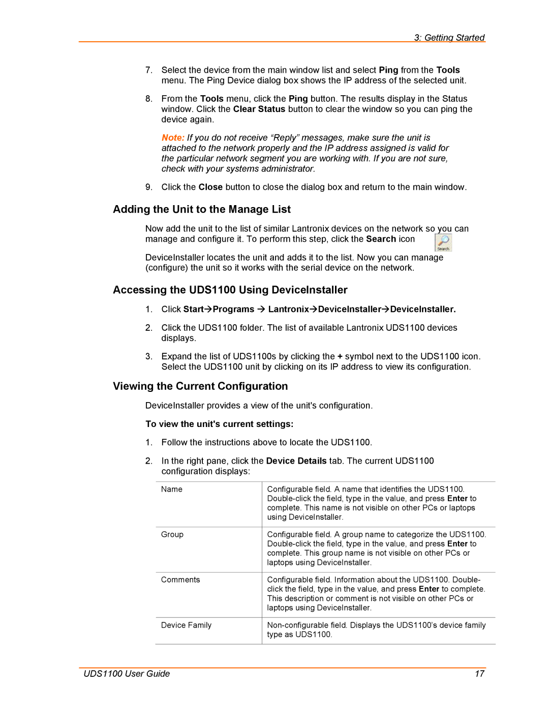 Lantronix manual Adding the Unit to the Manage List, Accessing the UDS1100 Using DeviceInstaller 