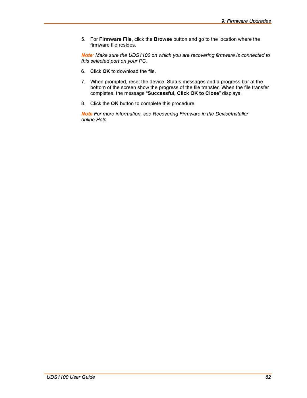 Lantronix UDS1100 manual Firmware Upgrades 