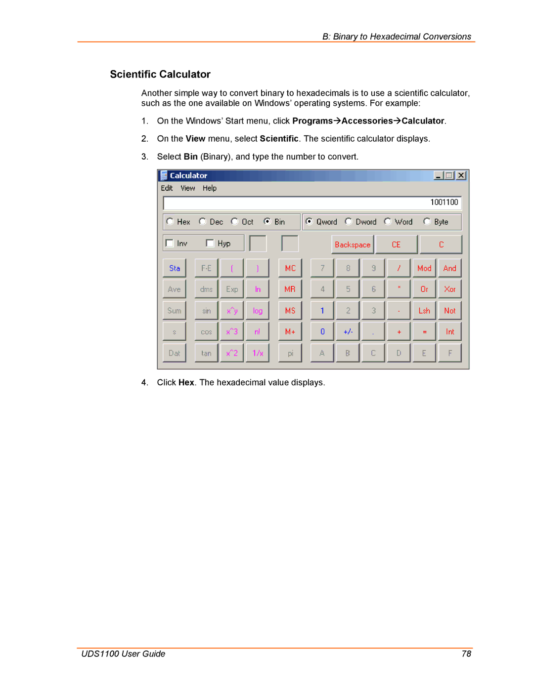 Lantronix UDS1100 manual Scientific Calculator 