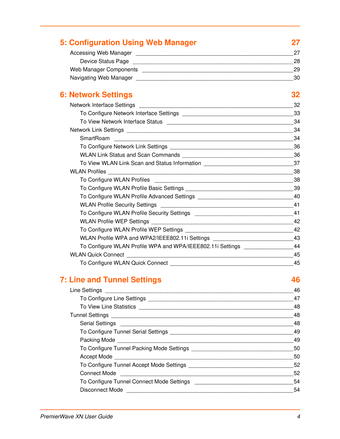 Lantronix XN manual Configuration Using Web Manager, Network Settings, Line and Tunnel Settings 