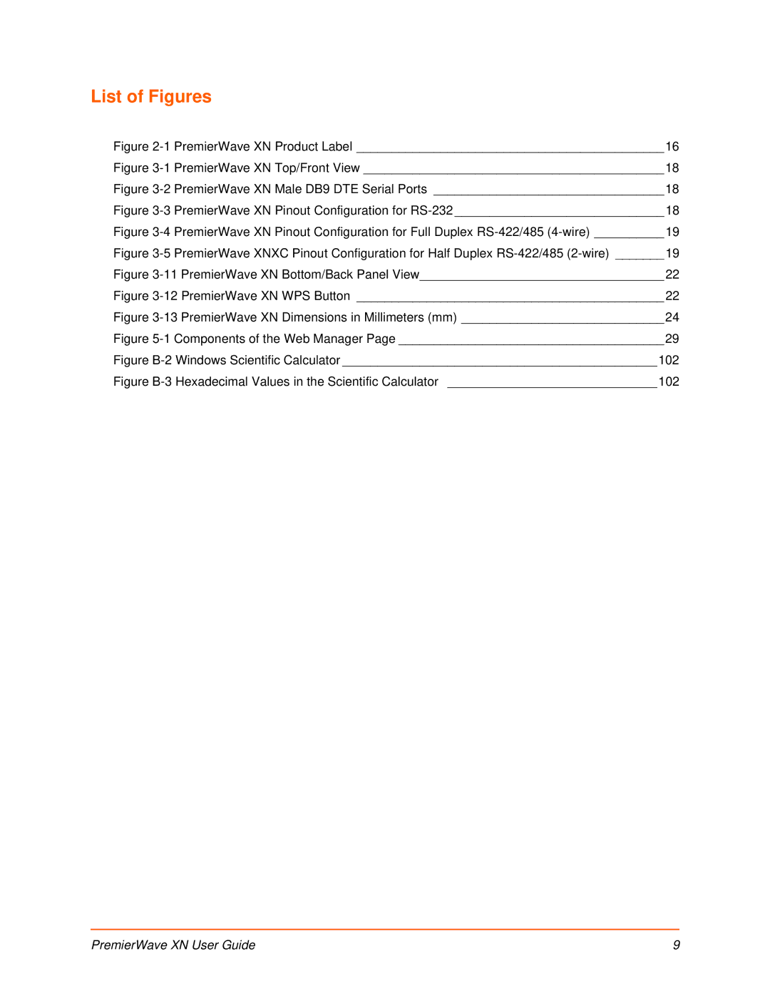 Lantronix manual List of Figures, PremierWave XN Product Label 