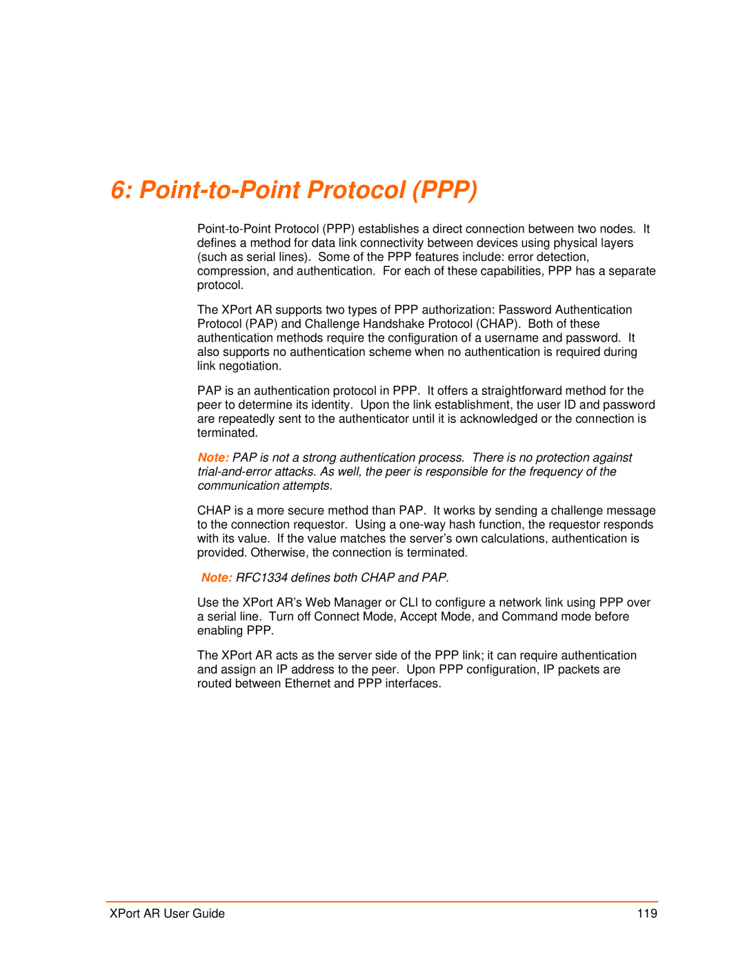 Lantronix XPort AR manual Point-to-Point Protocol PPP 