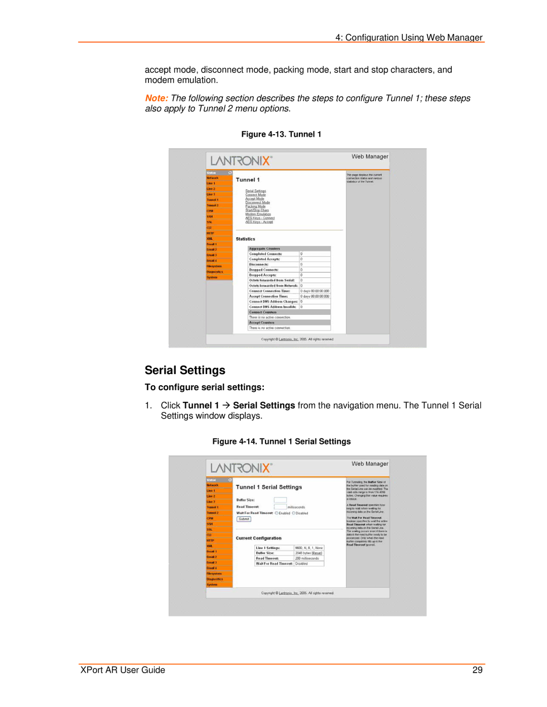 Lantronix XPort AR manual Serial Settings, To configure serial settings 