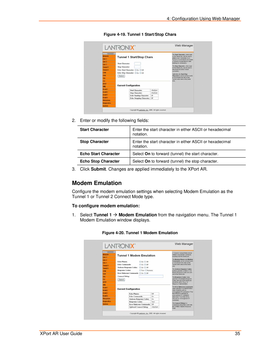 Lantronix XPort AR manual Modem Emulation, To configure modem emulation 