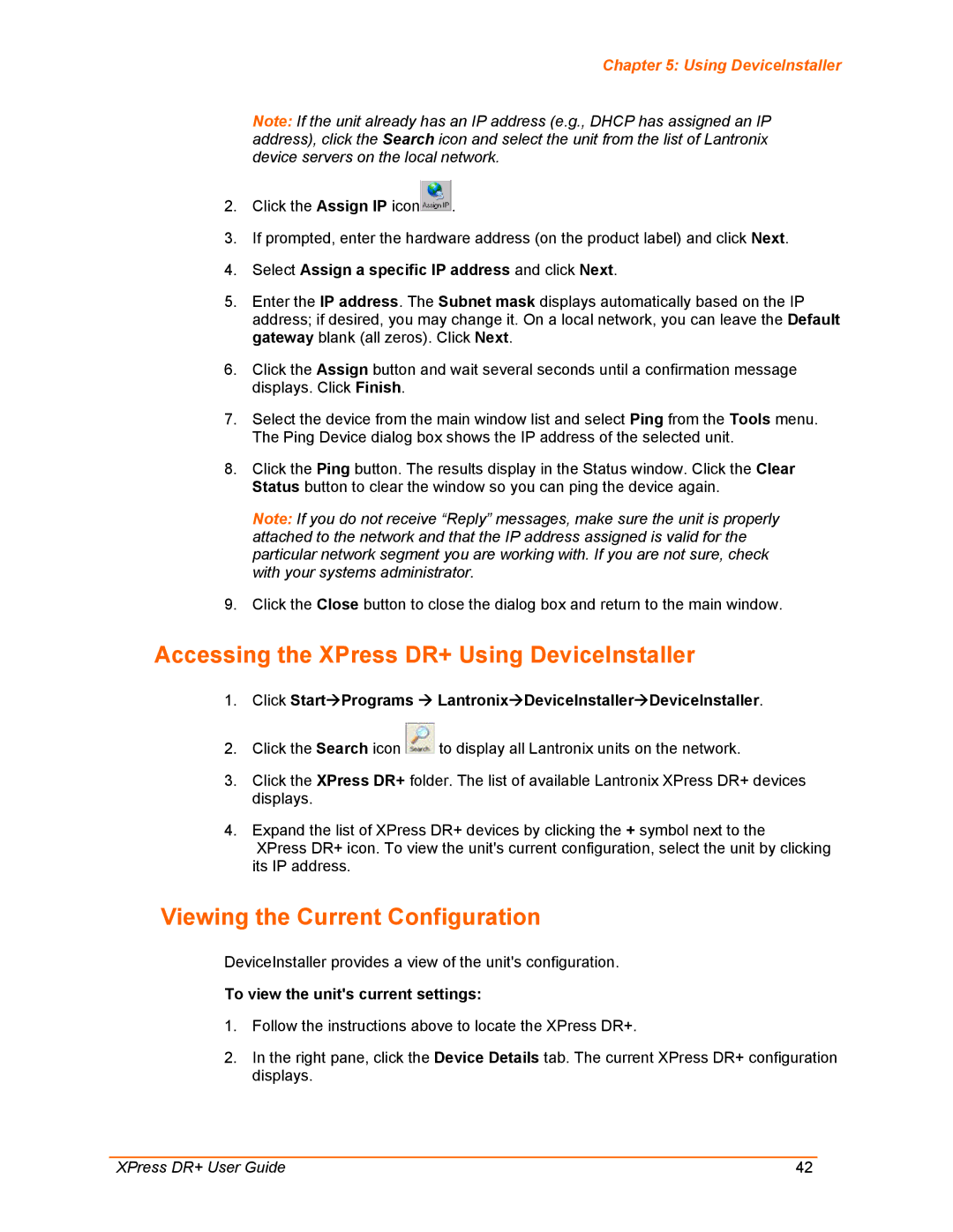 Lantronix manual Accessing the XPress DR+ Using DeviceInstaller, Viewing the Current Configuration 