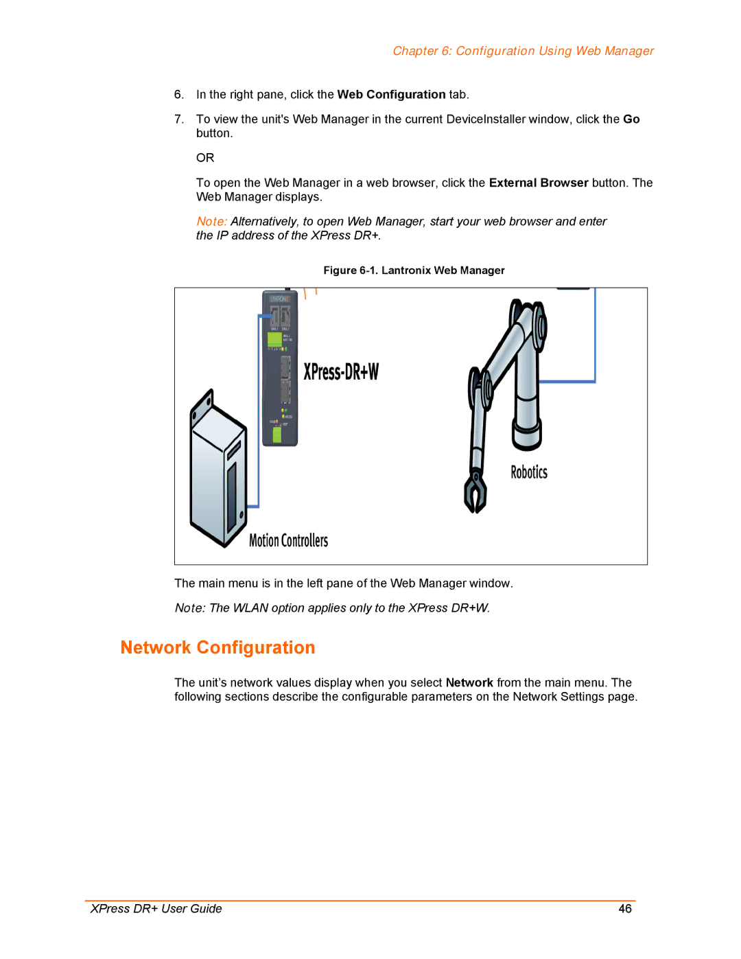 Lantronix XPress DR+ manual Network Configuration, Lantronix Web Manager 