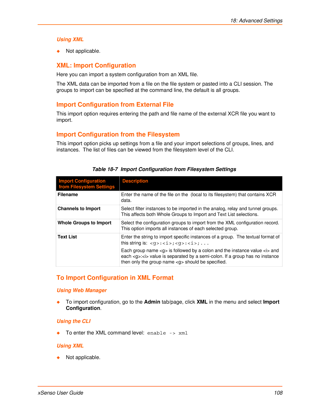 Lantronix XSENSO 21R2, XSENSO 2100, XSENSO 21A2 manual XML Import Configuration, Import Configuration from External File 