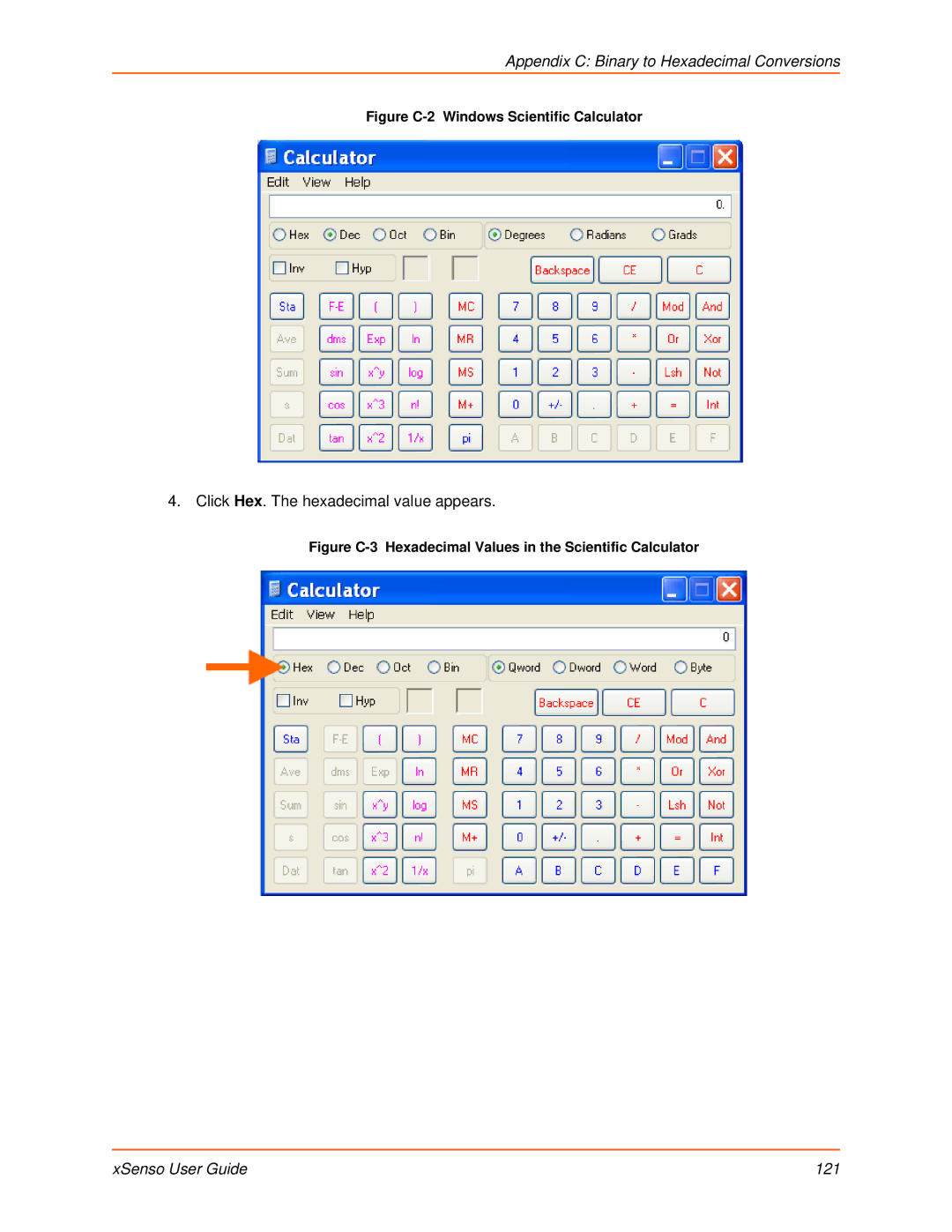 Lantronix XSENSO 2100, XSENSO 21R2, XSENSO 21A2 manual Appendix C Binary to Hexadecimal Conversions, XSenso User Guide 121 