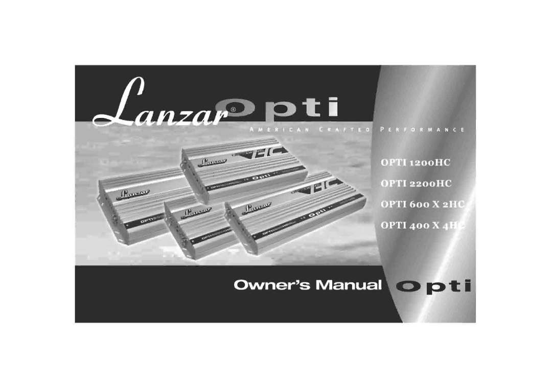 Lanzar Car Audio 1200HC manual 