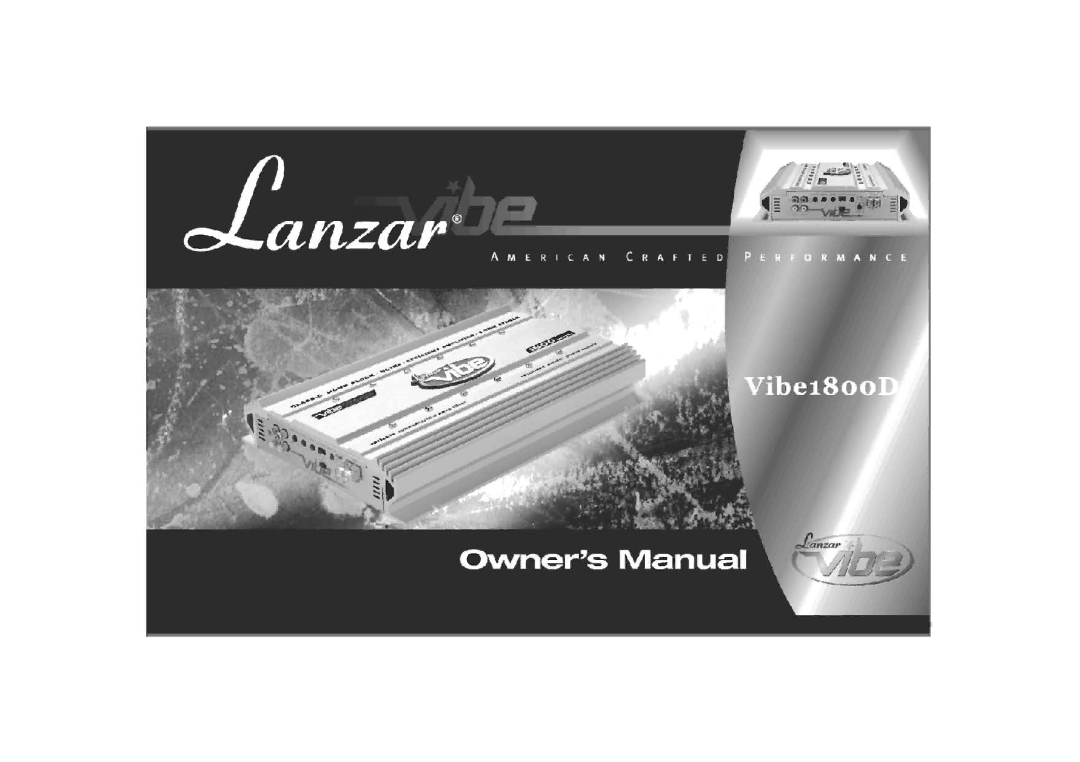 Lanzar Car Audio 1800D manual 