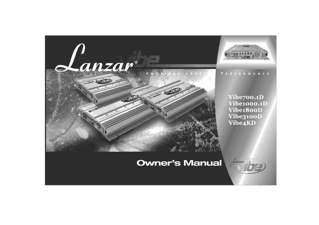 Lanzar Car Audio 1000.1D, 700.1D, 4KD, 3100D manual 