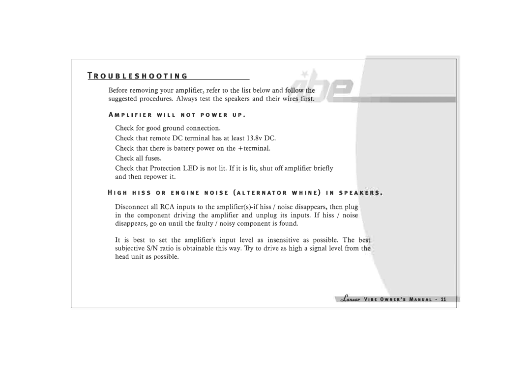 Lanzar Car Audio 1000.1D, 700.1D, 4KD, 3100D manual 