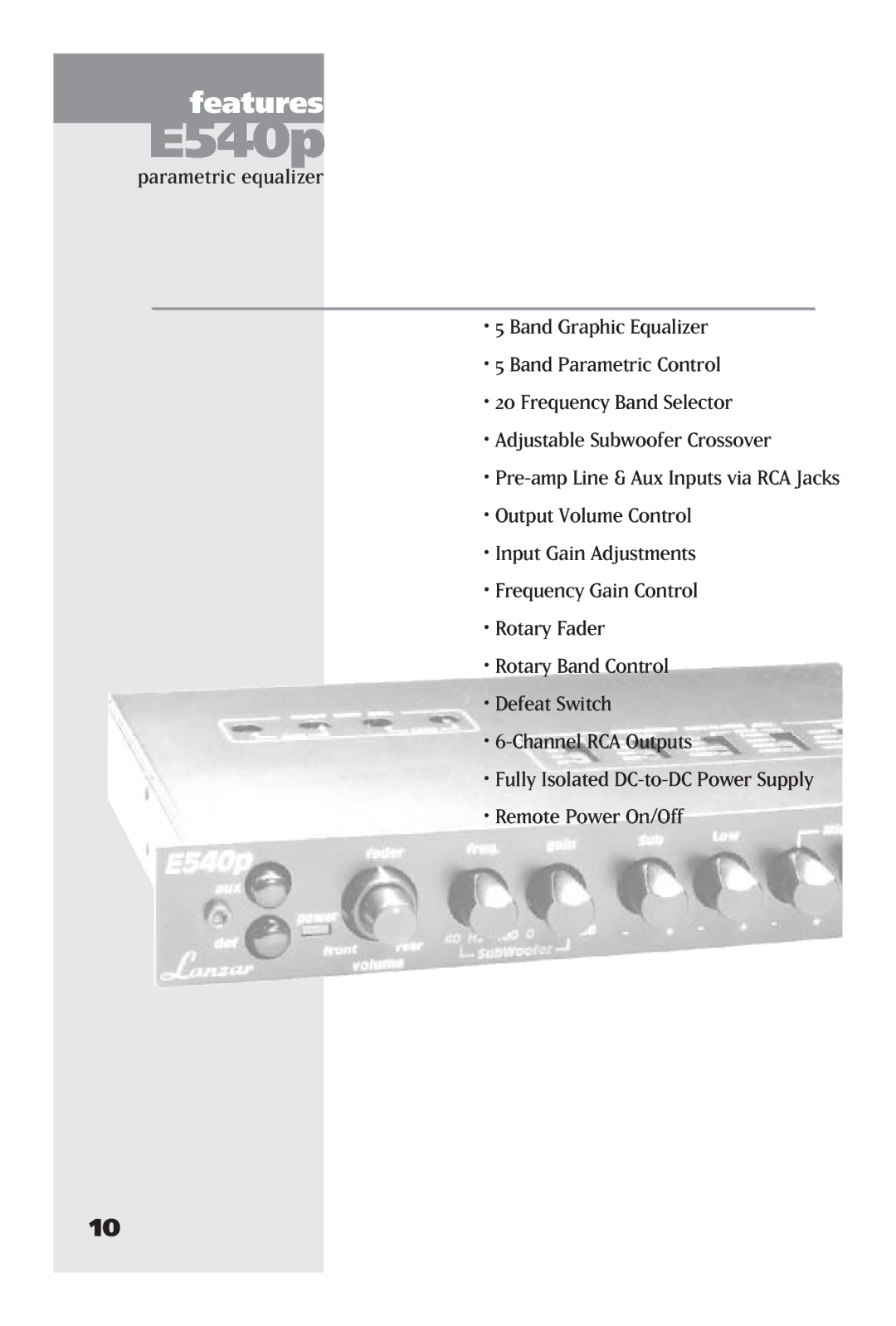 Lanzar Car Audio E750S, E540P, E740V manual Fully Isolated DC-to-DC Power Supply 