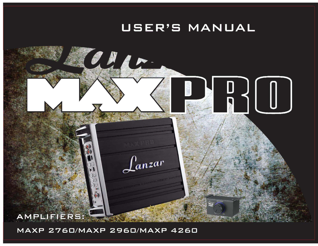 Lanzar Car Audio MAXP 4260, MAXP 2760, MAXP 2960 user manual USER’S Manual 