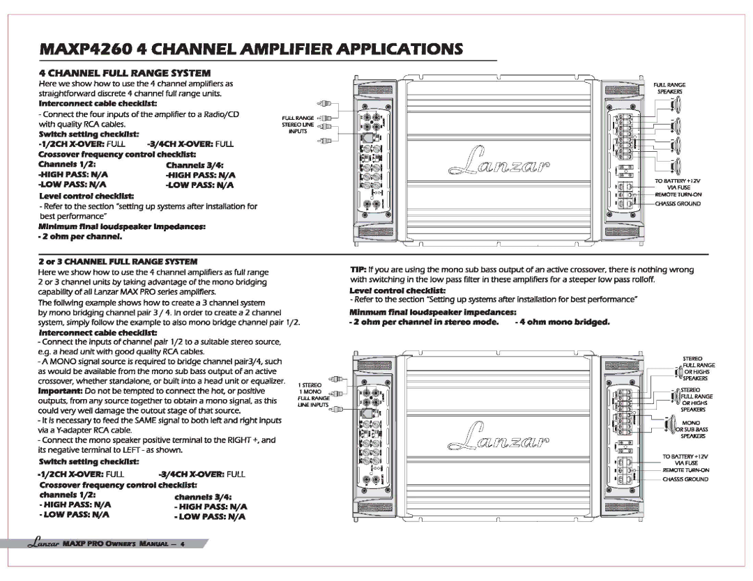 Lanzar Car Audio MAXP 2960, MAXP 2760, MAXP 4260 user manual ~COl~6fJLrr 