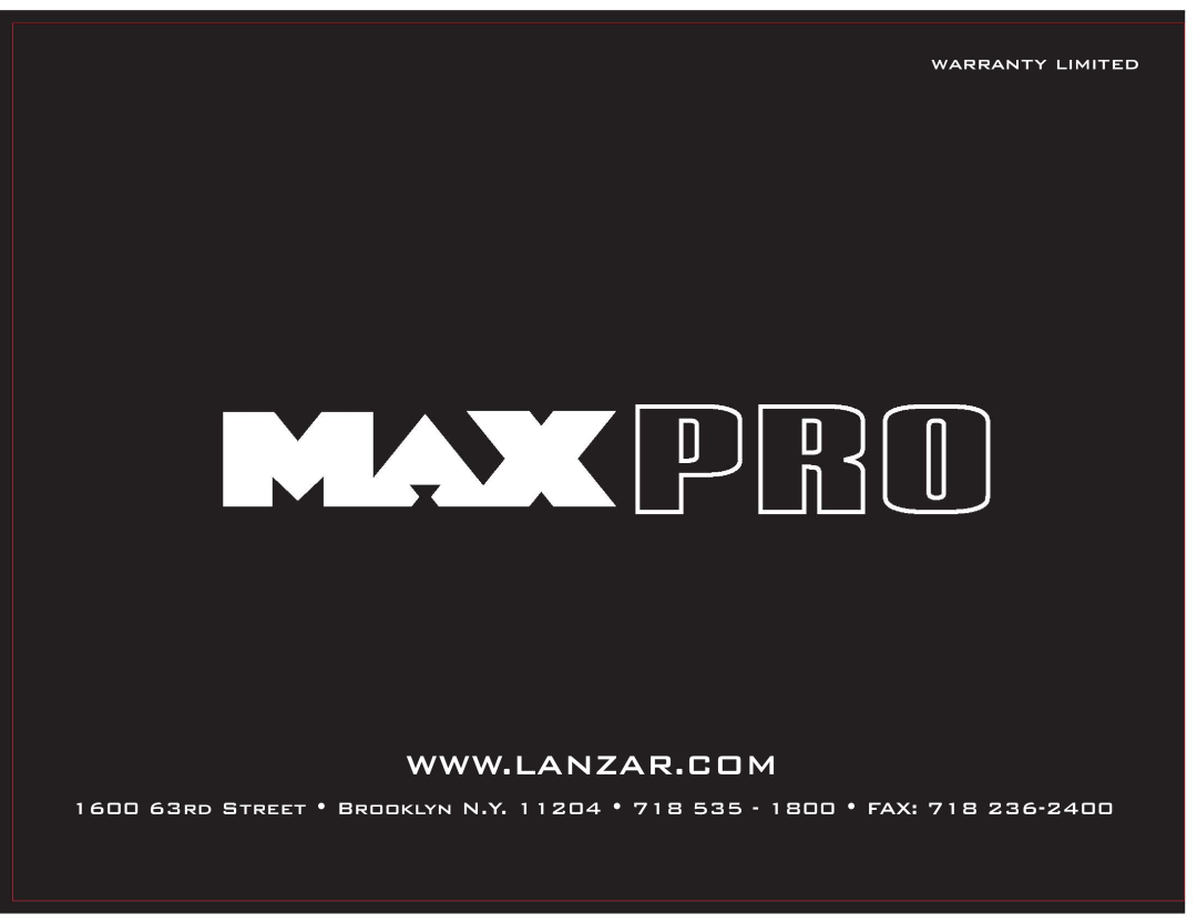 Lanzar Car Audio MAXP 2960, MAXP 2760, MAXP 4260 user manual 