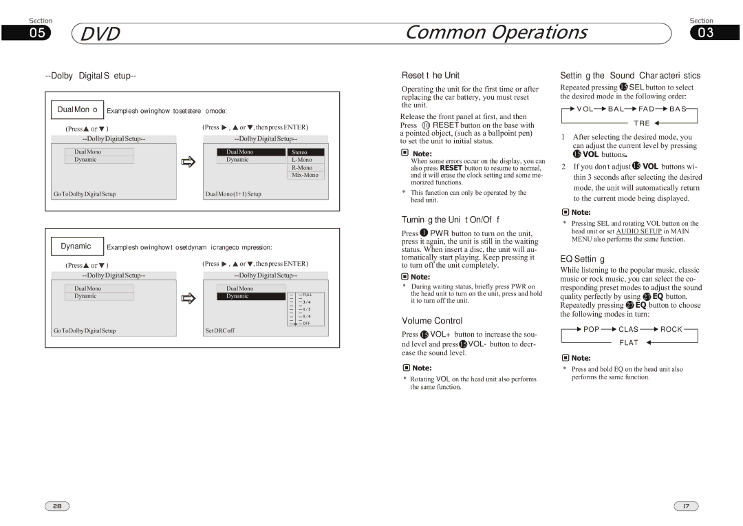 Lanzar Car Audio SD34MIP manual DVD Common Operations 