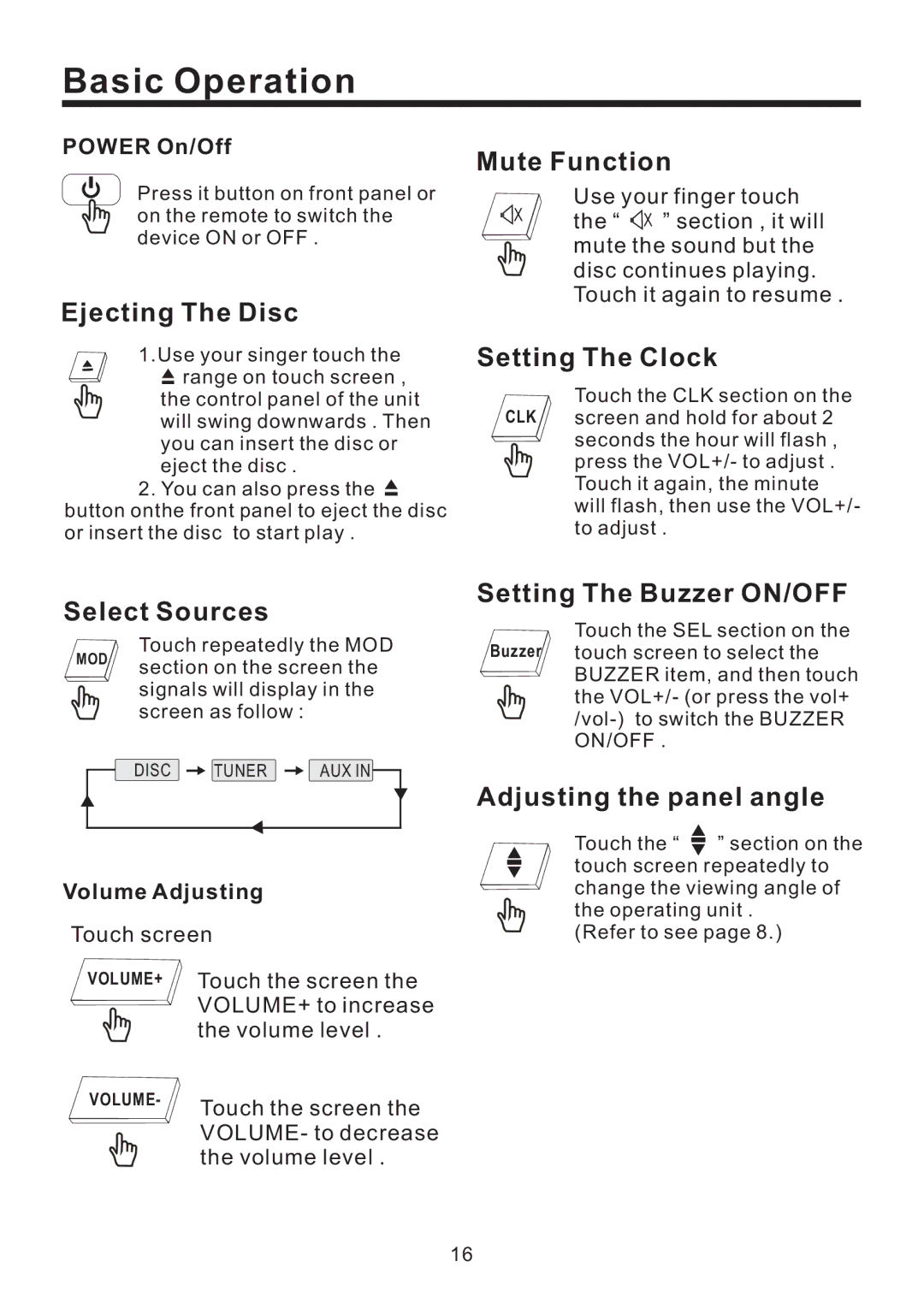 Lanzar Car Audio SD43MU instruction manual Basic Operation 