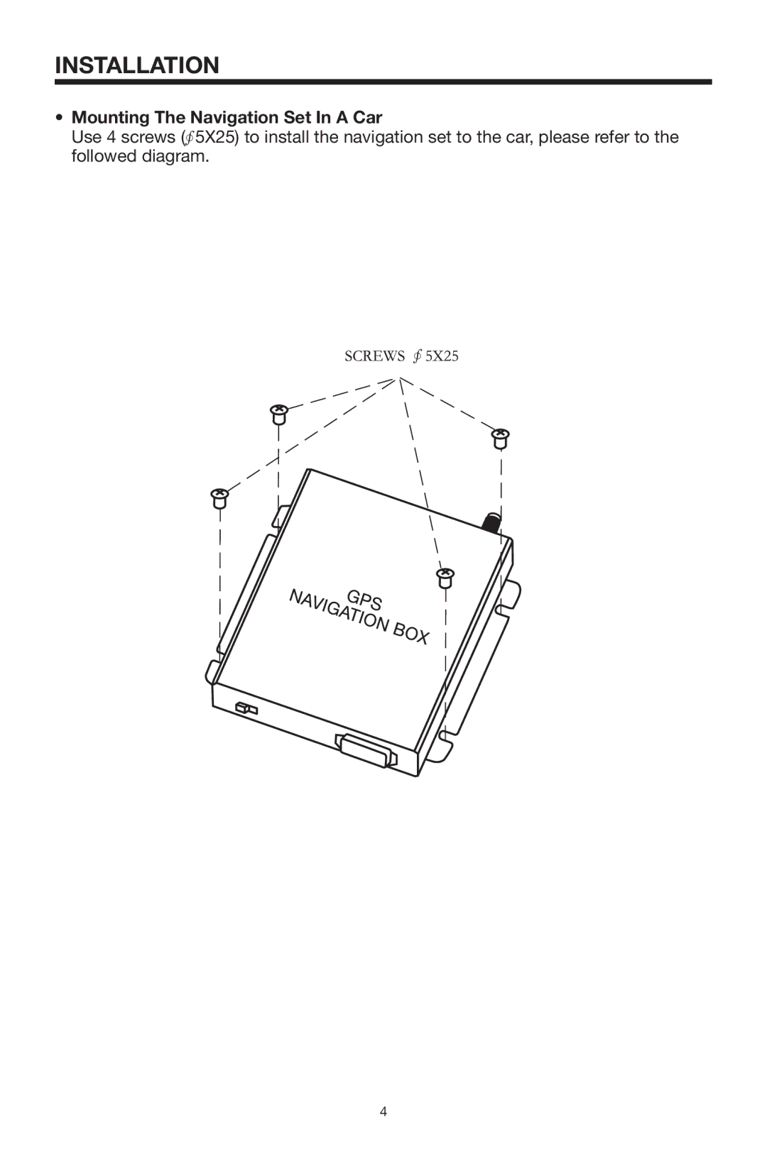 Lanzar Car Audio SNV90 owner manual Installation, Mounting The Navigation Set In a Car 