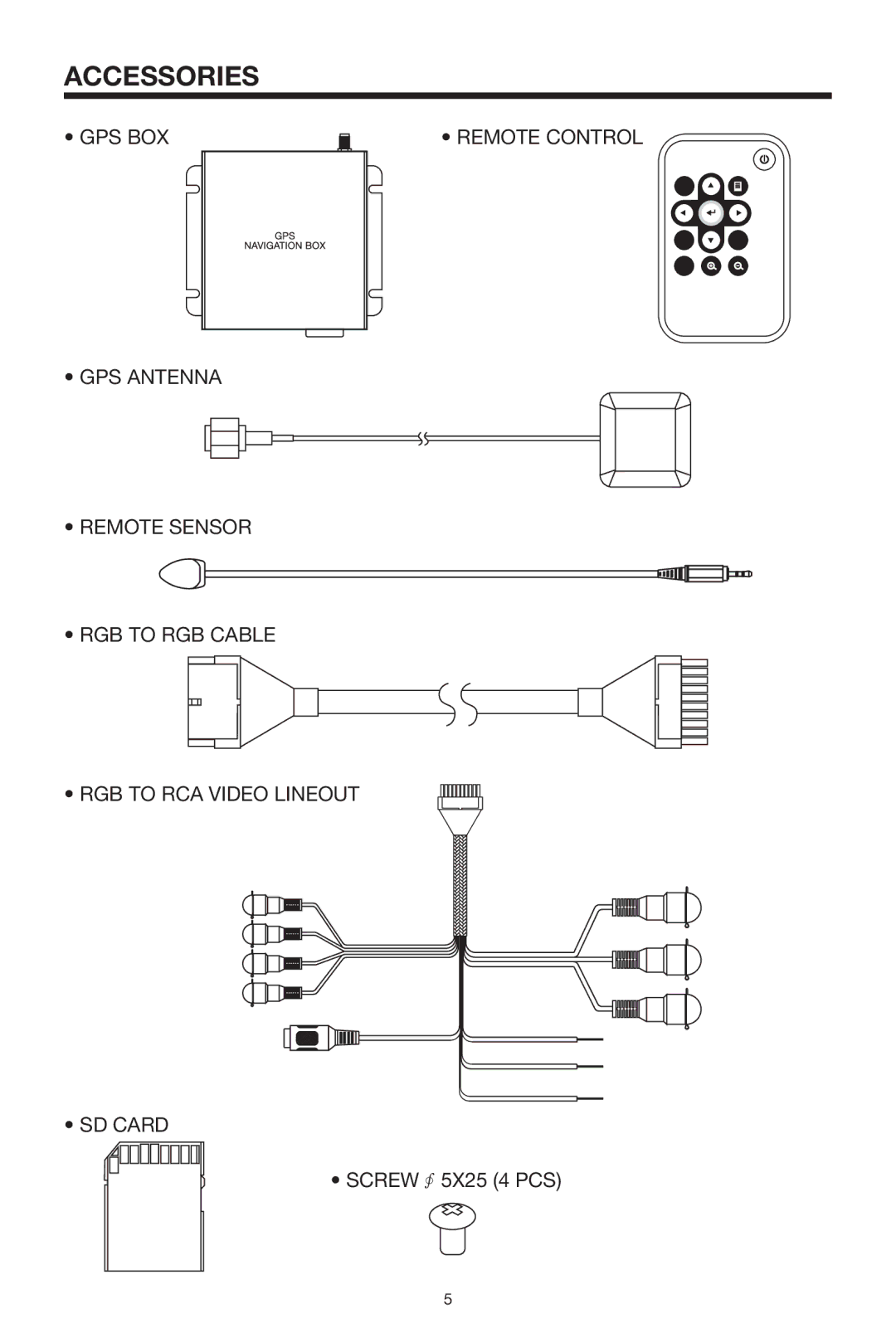 Lanzar Car Audio SNV90 owner manual Accessories 