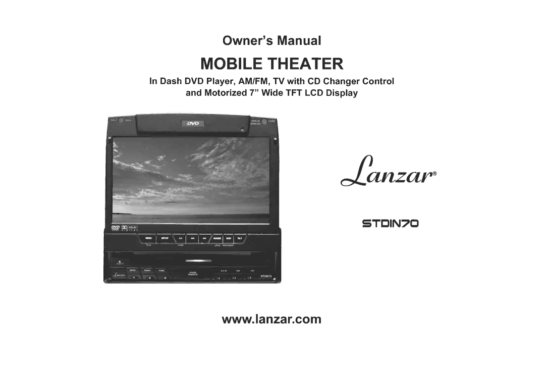 Lanzar Car Audio STDIN70 manual 